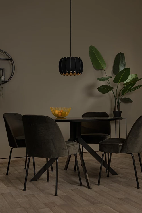 Lucide SPENCER - Pendelleuchten - Ø 30 cm - 1xE27 - Schwarz - Atmosphäre 1